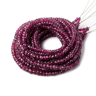 3-5mm Rubelite Faceted Rondelle Beads 16 inch 202 pcs (ONLINE ORDER ONLY)