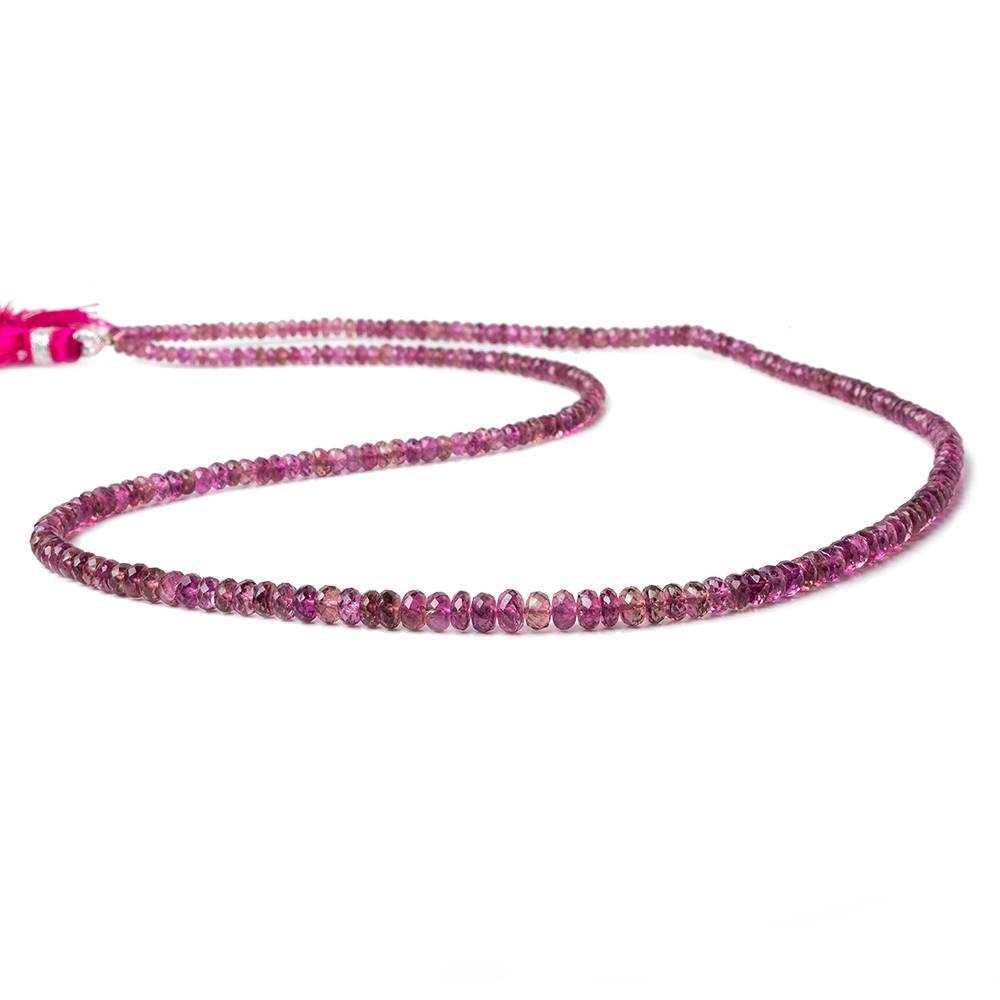 3-5mm Rubelite Tourmaline Faceted Rondelle Beads 20 inch 190 pcs AA Grade (ONLINE ORDER ONLY)