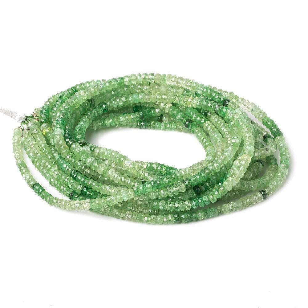 3-5mm Shaded Tsavorite Garnet faceted rondelle beads 16 inch 200 beads (ONLINE ORDER ONLY)