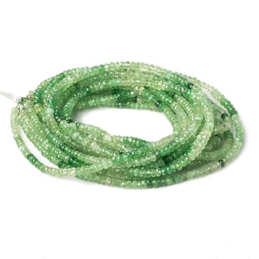 3-5mm Shaded Tsavorite Garnet faceted rondelle beads 16 inch 200 beads (ONLINE ORDER ONLY)