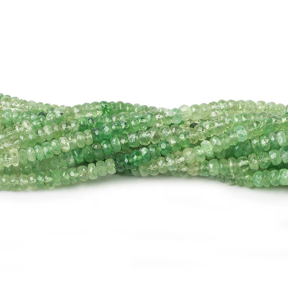 3-5mm Shaded Tsavorite Garnet faceted rondelle beads 16 inch 200 beads (ONLINE ORDER ONLY)