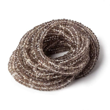 3-5mm Smoky Brown Scapolite faceted rondelles 18 inch 190 beads AAA (ONLINE ORDER ONLY)