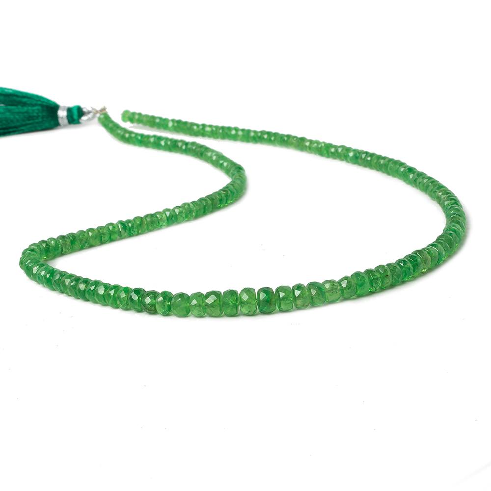 3-5mm Tsavorite Garnet faceted rondelles 16 inch 172 beads AA (ONLINE ORDER ONLY)