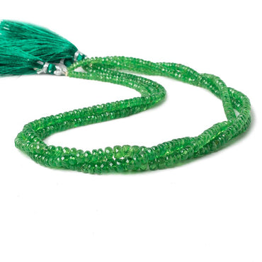 3-5mm Tsavorite Garnet faceted rondelles 16 inch 172 beads AA (ONLINE ORDER ONLY)