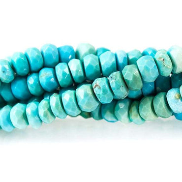 3-5mm Turquoise Faceted Rondelle Beads 13 inch 130 pieces (ONLINE ORDER ONLY)