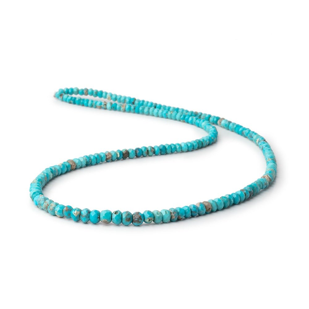 3-5mm Turquoise Faceted Rondelle Beads 16 inch 178 pieces (ONLINE ORDER ONLY)