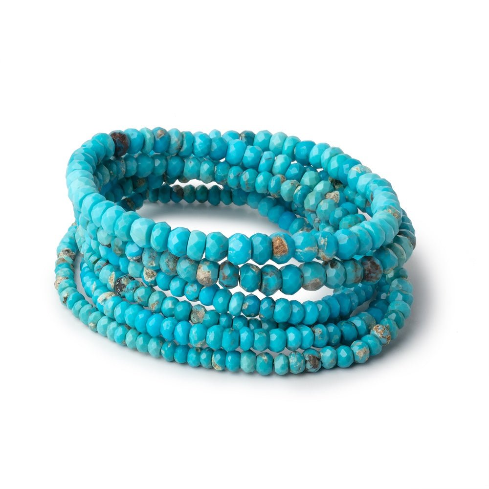3-5mm Turquoise Faceted Rondelle Beads 16 inch 178 pieces (ONLINE ORDER ONLY)