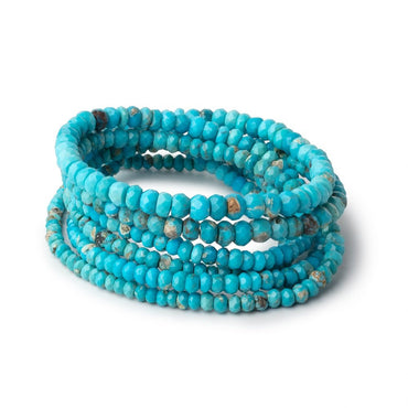 3-5mm Turquoise Faceted Rondelle Beads 16 inch 178 pieces (ONLINE ORDER ONLY)