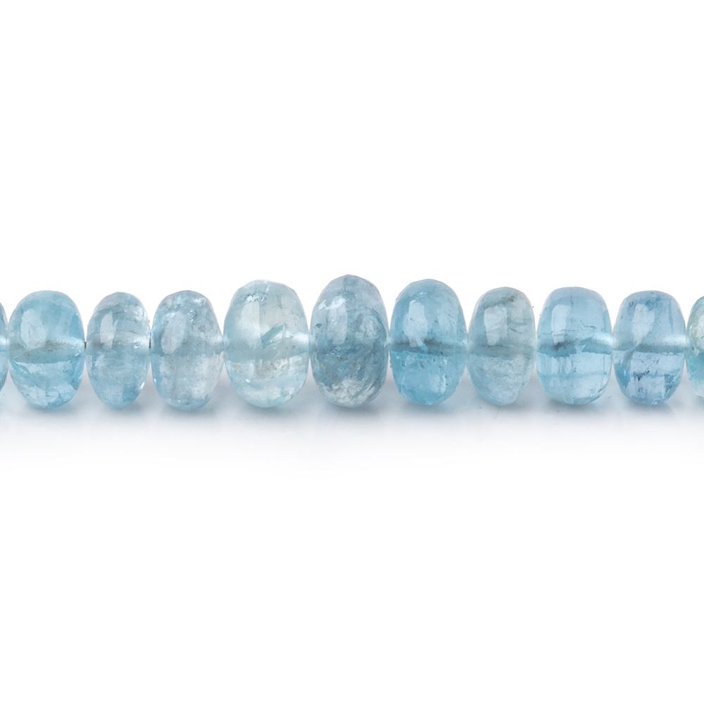 3-6.5mm Aquamarine Plain Rondelles 18 inch 206 Beads AA (ONLINE ORDER ONLY)