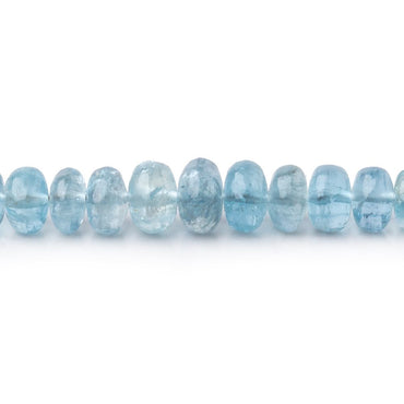 3-6.5mm Aquamarine Plain Rondelles 18 inch 206 Beads AA (ONLINE ORDER ONLY)