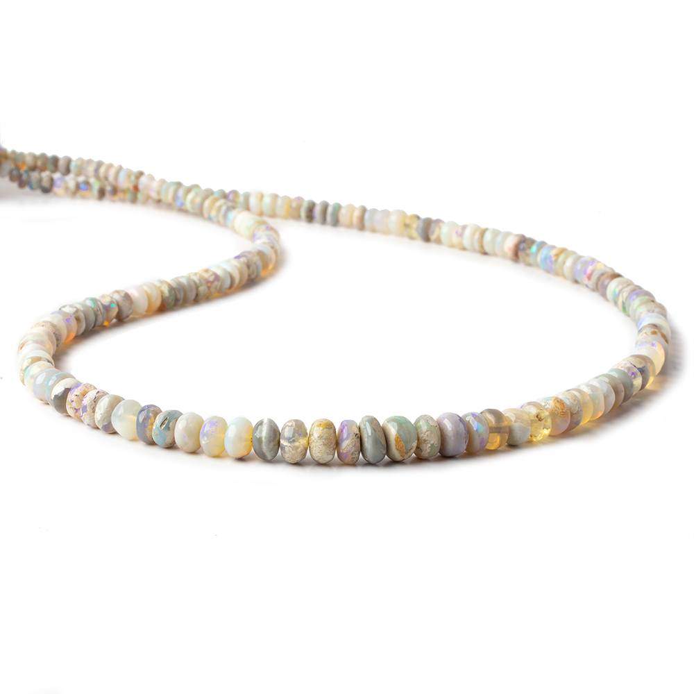3-6.5mm Australian Opal Plain Rondelles Beads 18 inch 170 pieces A (ONLINE ORDER ONLY)
