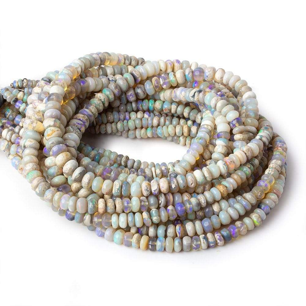 3-6.5mm Australian Opal Plain Rondelles Beads 18 inch 170 pieces A (ONLINE ORDER ONLY)