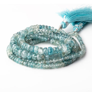 3-6.5mm Shaded Blue Zircon Faceted Rondelle Beads 18 inch 185 pieces (ONLINE ORDER ONLY)