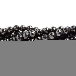 3-6mm Black Spinel Beads Faceted Rounds 15.5 inch 97 pieces (ONLINE ORDER ONLY)