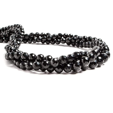 3-6mm Black Spinel Beads Faceted Rounds 15.5 inch 97 pieces (ONLINE ORDER ONLY)