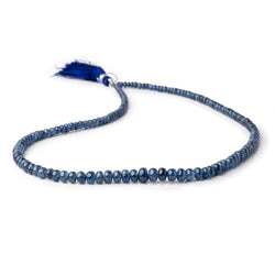 3-6mm Blue Sapphire Plain Rondelle Beads 16 inch 151 pieces AA (ONLINE ORDER ONLY)