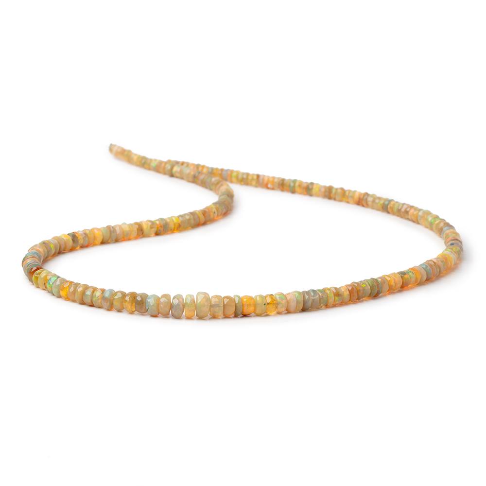 3-6mm Dark Golden Ethiopian Opal Faceted Rondelles 18 inch 206 Beads AAA (ONLINE ORDER ONLY)