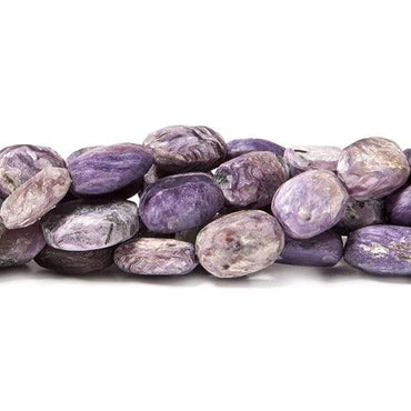 3-6mm Frosted Charoite plain oval beads 7.75 inch 21 pieces (ONLINE ORDER ONLY)