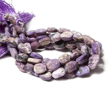 3-6mm Frosted Charoite plain oval beads 7.75 inch 21 pieces (ONLINE ORDER ONLY)