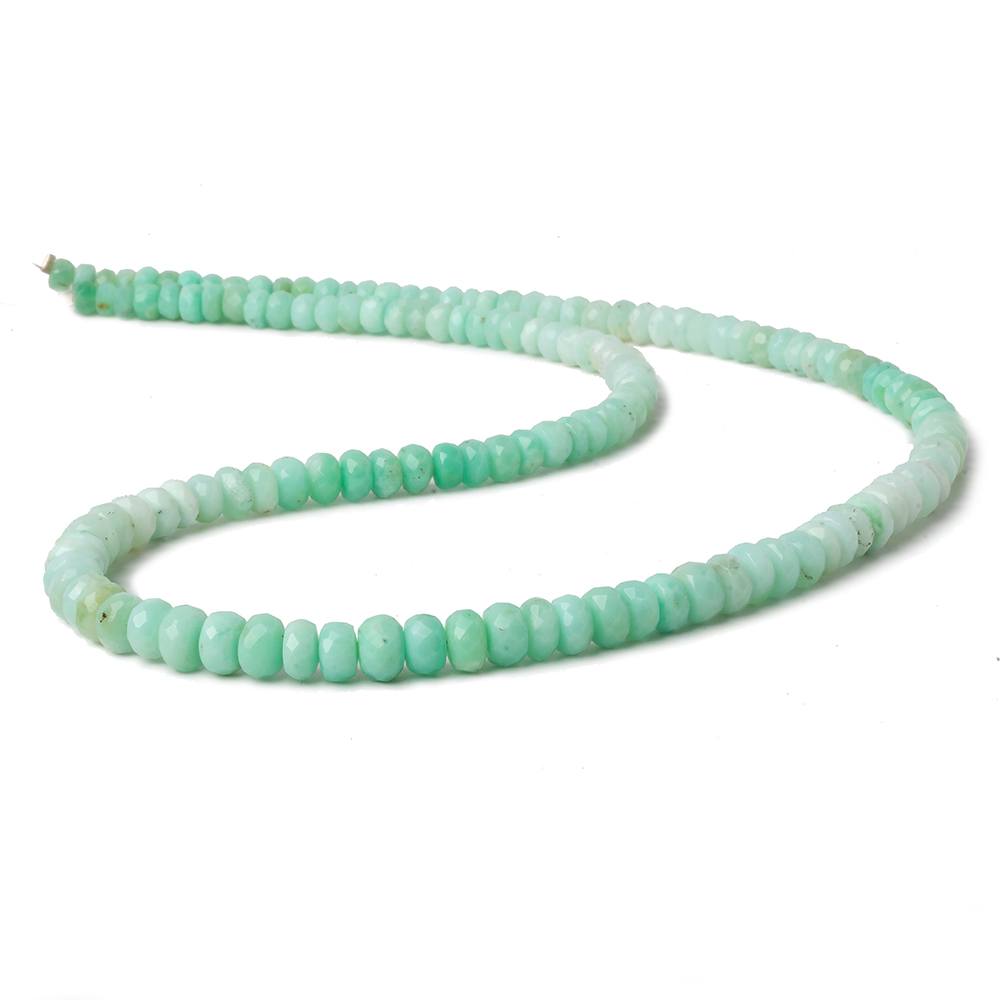 3-6mm Green Tanzanian Opal faceted rondelles 18 inch 144 beads AA (ONLINE ORDER ONLY)