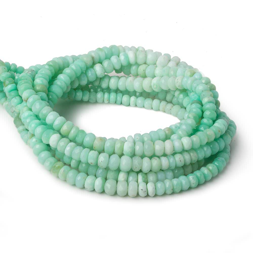 3-6mm Green Tanzanian Opal faceted rondelles 18 inch 144 beads AA (ONLINE ORDER ONLY)
