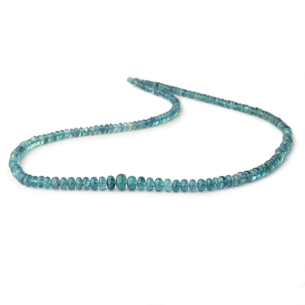 3-6mm Indicolite Blue Tourmaline Plain Rondelle Beads 17 inch 186 pieces AA (ONLINE ORDER ONLY)