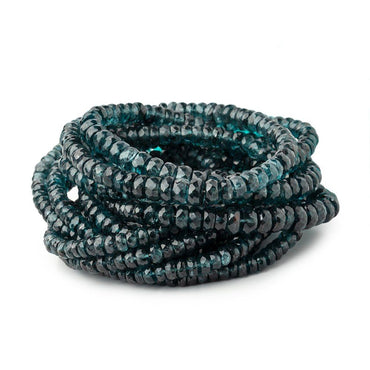 3.5-5mm Indigo Kyanite Faceted Rondelle Beads 15 inch 138 pieces AA (ONLINE ORDER ONLY)