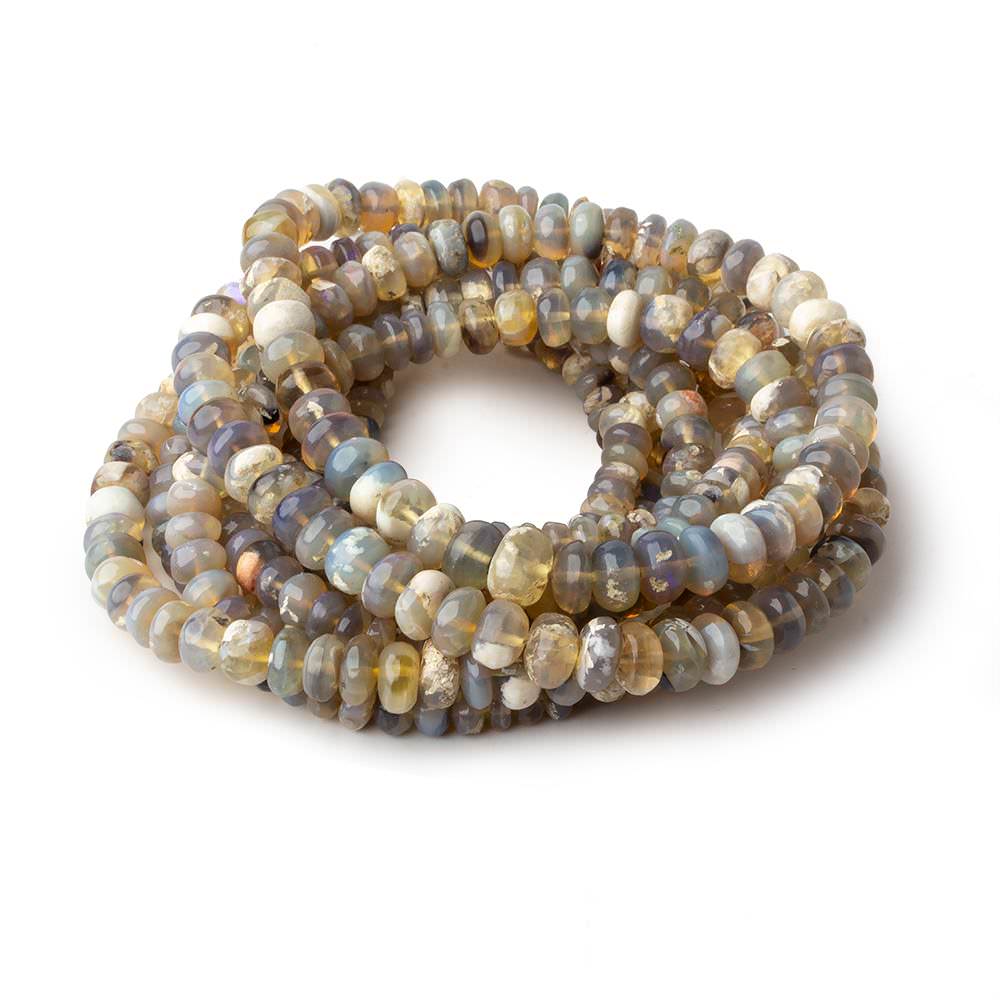 3-6mm Multi Brown Australian Opal plain rondelles 18 inch 165 beads (ONLINE ORDER ONLY)
