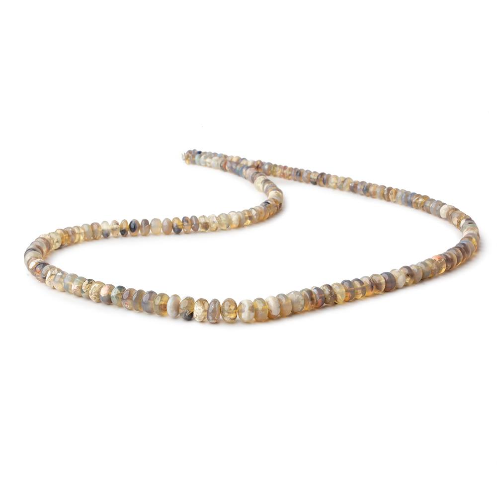 3-6mm Multi Brown Australian Opal plain rondelles 18 inch 165 beads (ONLINE ORDER ONLY)