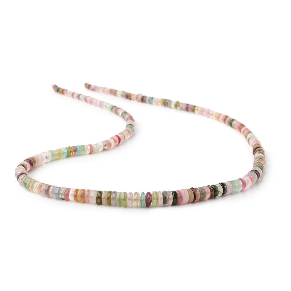 3-6mm Multi Color Tourmaline Plain Heishi Beads 18 inch 240 pieces (ONLINE ORDER ONLY)