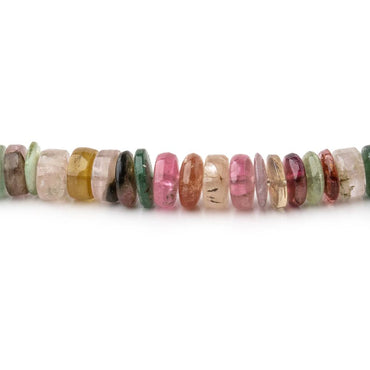 3-6mm Multi Color Tourmaline Plain Heishi Beads 18 inch 240 pieces (ONLINE ORDER ONLY)