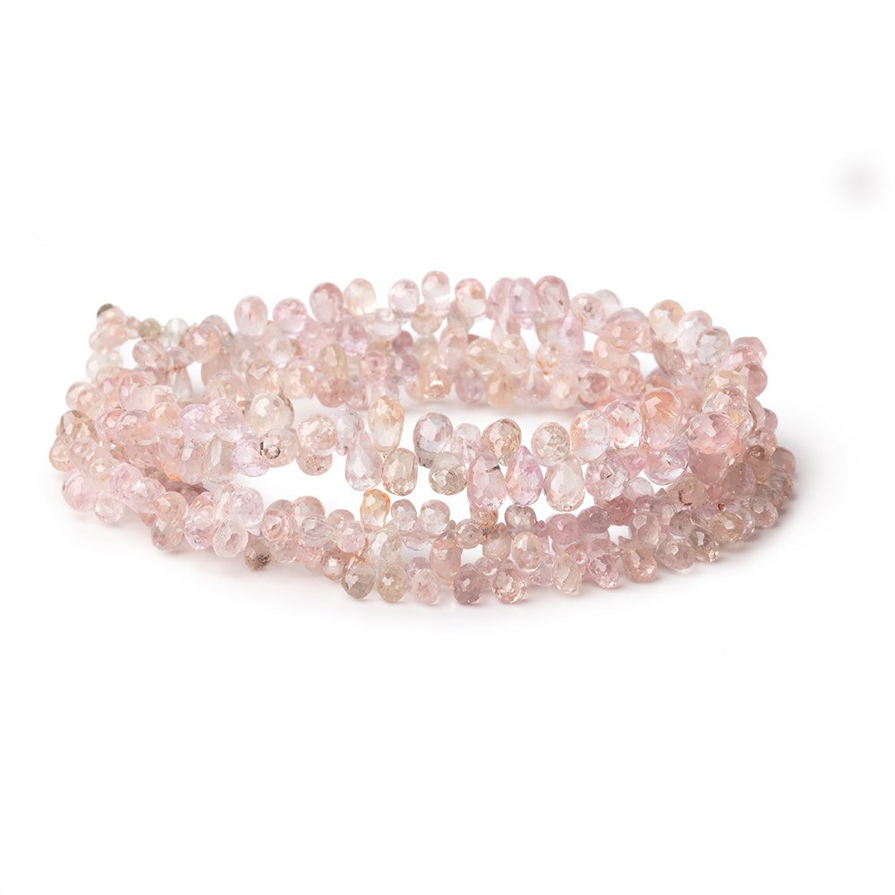 3-6mm Multi Pink Sapphire Faceted Tear Drop Beads 17 inch 300 pieces AA (ONLINE ORDER ONLY)
