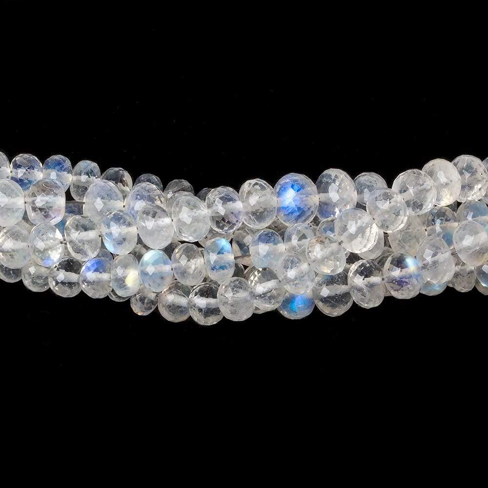 3mm Rainbow Moonstone micro faceted rondelles 16 inch 166 beads AAA (ONLINE ORDER ONLY)