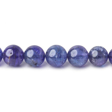 3-6mm Tanzanite plain round beads 15 inch 83 beads AA (ONLINE ORDER ONLY)