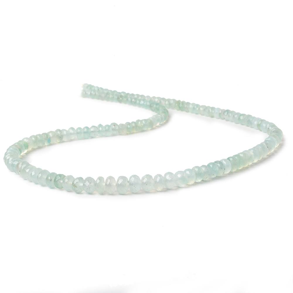 3-7mm Aqua Green Chalcedony faceted rondelles 18 inch 135 beads AA (ONLINE ORDER ONLY)