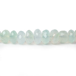 3-7mm Aqua Green Chalcedony faceted rondelles 18 inch 135 beads AA (ONLINE ORDER ONLY)