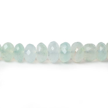 3-7mm Aqua Green Chalcedony faceted rondelles 18 inch 135 beads AA (ONLINE ORDER ONLY)