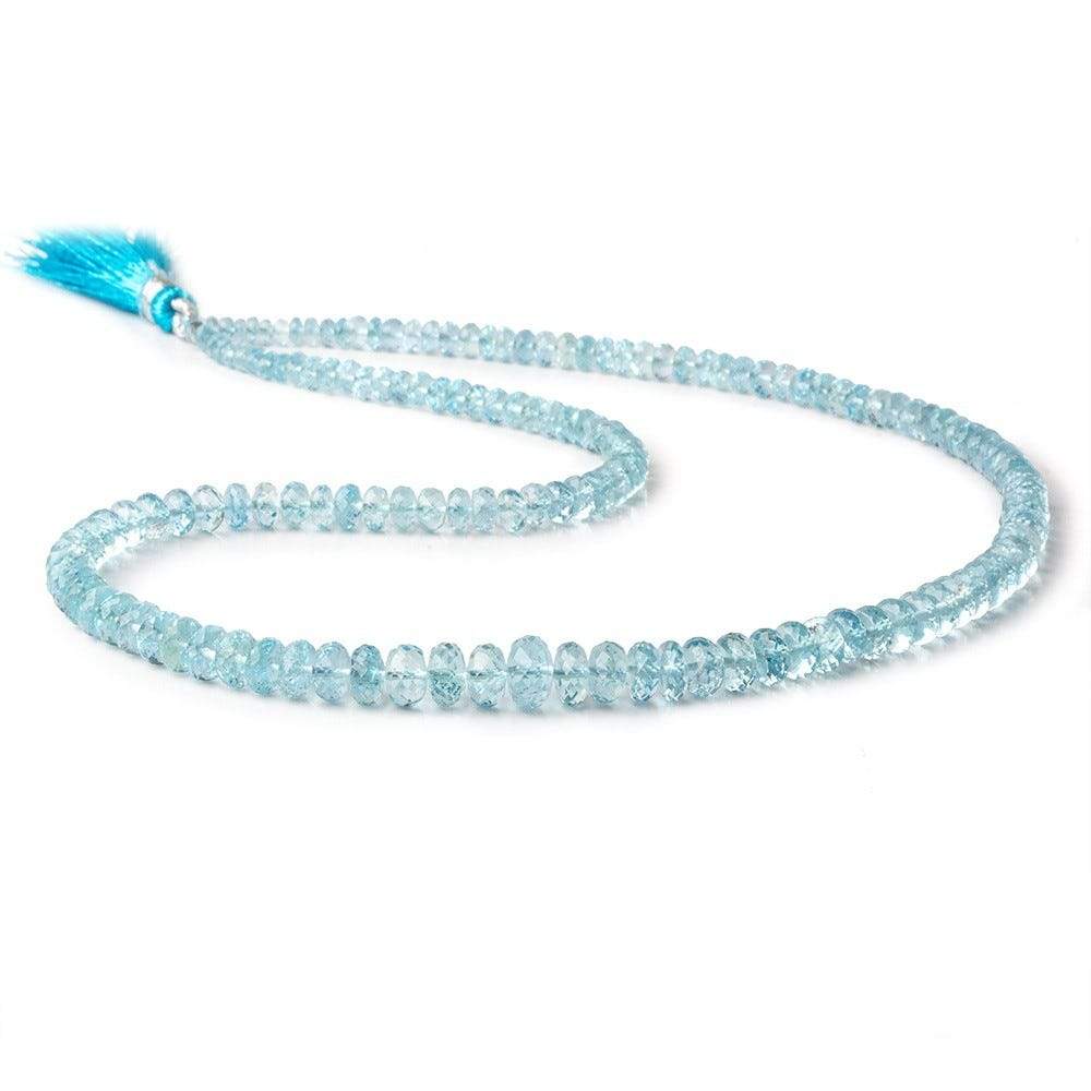 3-7mm Aquamarine Faceted Rondelle 16 inch 125 pieces AA (ONLINE ORDER ONLY)