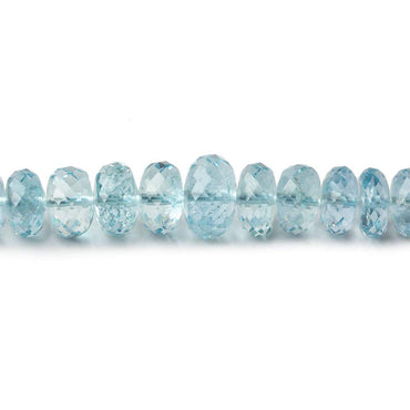 3-7mm Aquamarine Faceted Rondelle 16 inch 125 pieces AA (ONLINE ORDER ONLY)