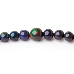 3-7mm Black Ethiopian Opal Plain Round Beads 16 inch 87 pieces (ONLINE ORDER ONLY)