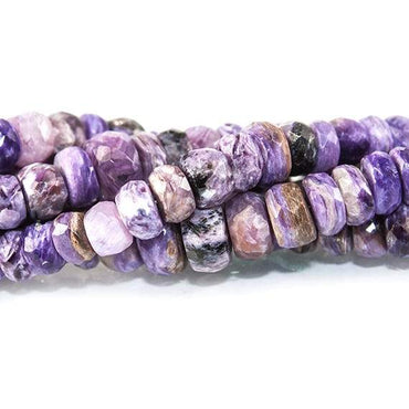 3-7mm Charoite Faceted Rondelle Beads 8 inch 66 pieces (ONLINE ORDER ONLY)