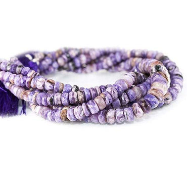3-7mm Charoite Faceted Rondelle Beads 8 inch 66 pieces (ONLINE ORDER ONLY)