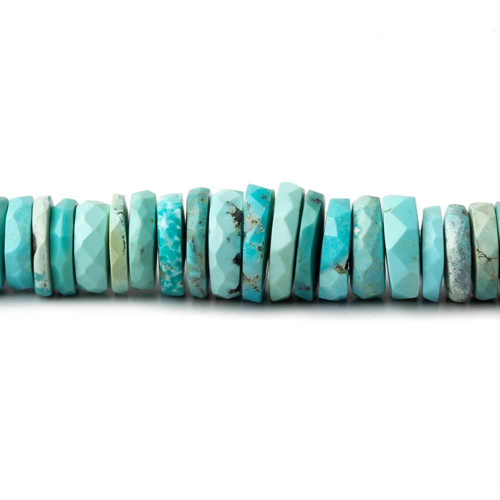 3-7mm Chinese Turquoise faceted heshi beads 18 inch 290 beads (ONLINE ORDER ONLY)
