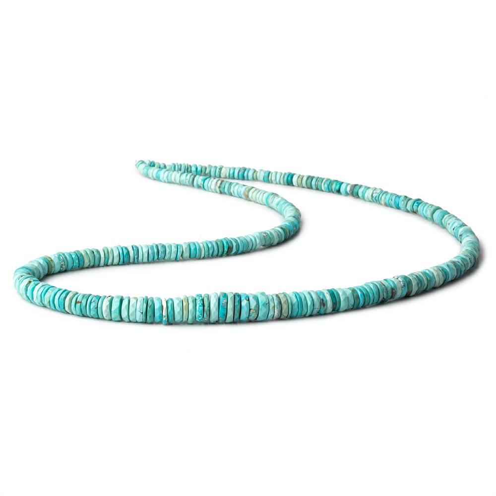 3-7mm Chinese Turquoise faceted heshi beads 18 inch 290 beads (ONLINE ORDER ONLY)