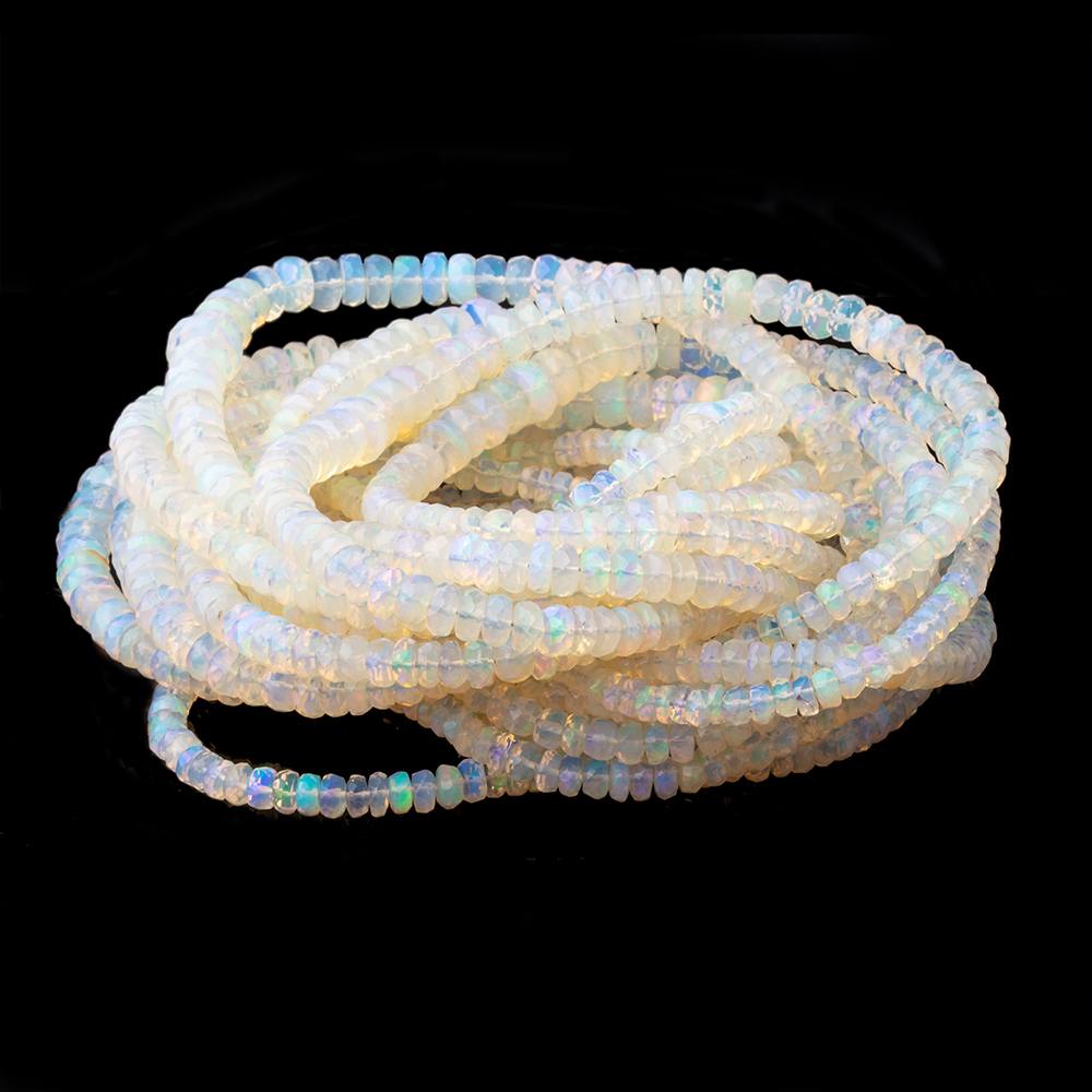 3-7mm Ethiopian Opal Faceted Rondelle Beads 16 inch 163 pieces AAA (ONLINE ORDER ONLY)