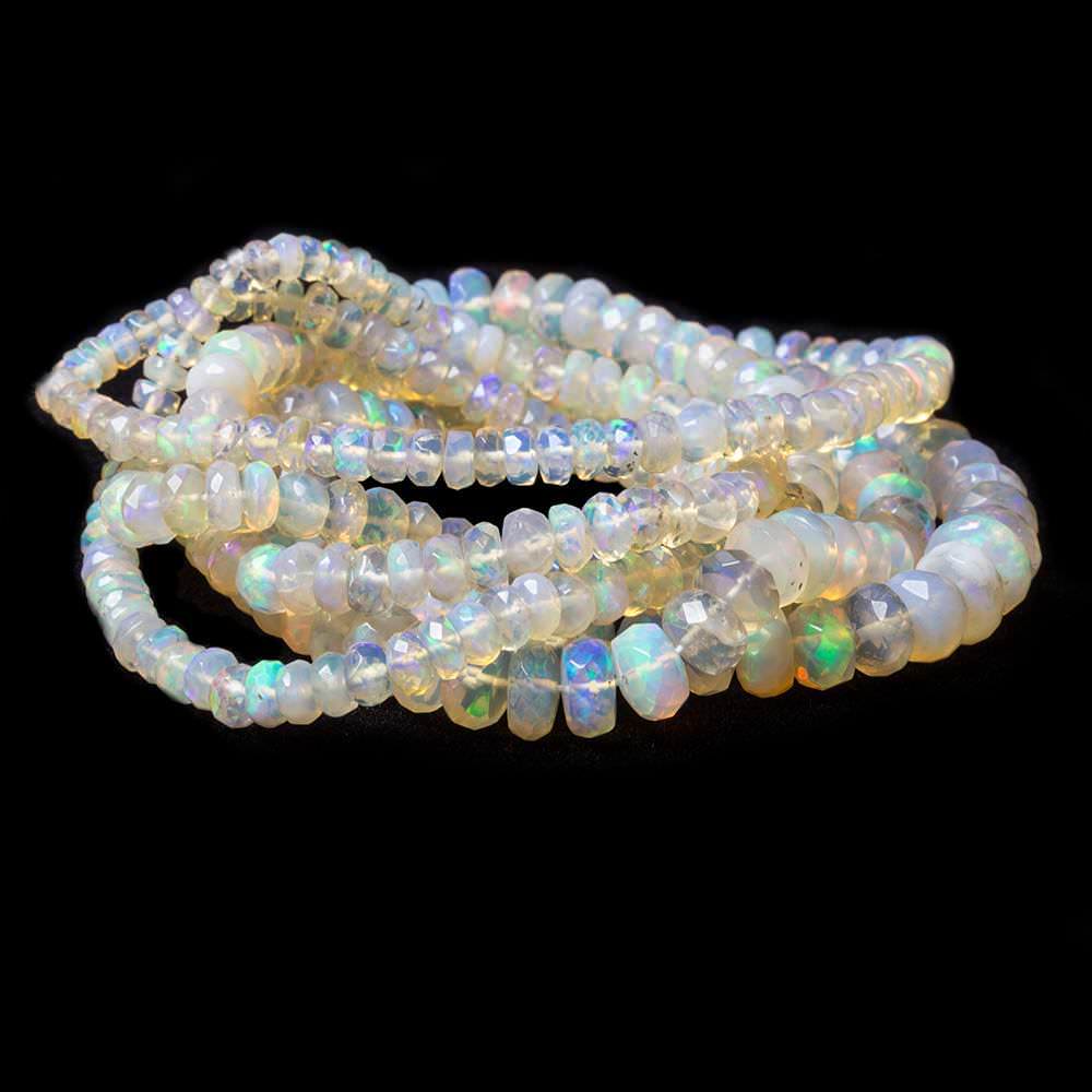 3 - 7mm Golden Ethiopian Opal Faceted Rondelle Beads 162 pieces AA Grade (ONLINE ORDER ONLY)