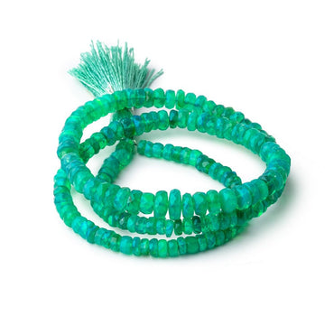 3-7mm Kelly Green Ethiopian Opal Faceted Rondelle Beads 16 inch 172 pieces (ONLINE ORDER ONLY)