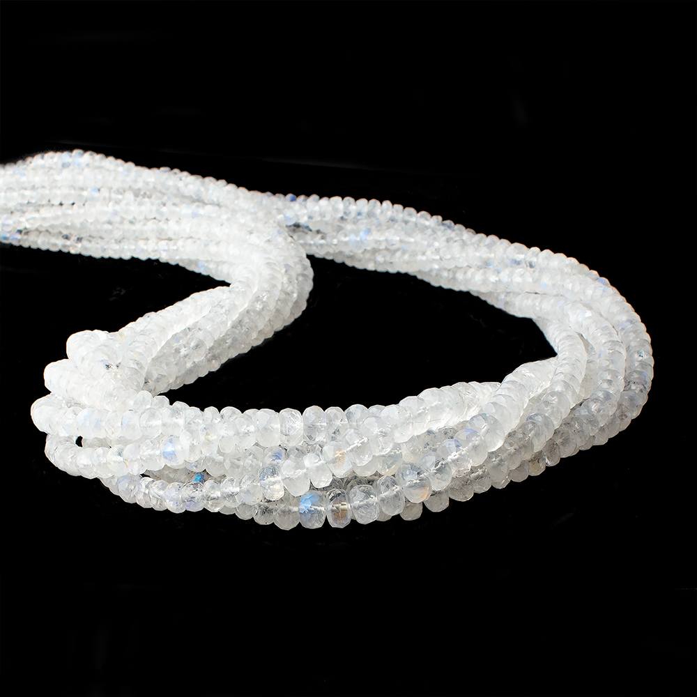 3-7mm Rainbow Moonstone Faceted Rondelle Beads 18.5 inch 184 pieces (ONLINE ORDER ONLY)