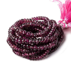 3-7mm Rubelite Tourmaline Faceted Rondelle Beads 18 inch 153 pcs (ONLINE ORDER ONLY)