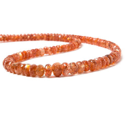 3-7mm Sunstone Faceted Rondelle Beads 18 inch 160 pieces (ONLINE ORDER ONLY)